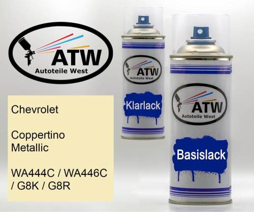 Chevrolet, Coppertino Metallic, WA444C / WA446C / G8K / G8R: 400ml Sprühdose + 400ml Klarlack - Set, von ATW Autoteile West.